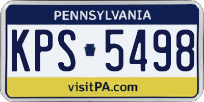 PA license plate KPS5498