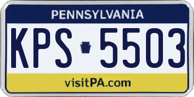 PA license plate KPS5503