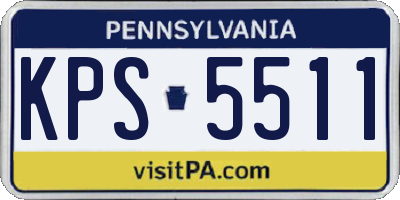 PA license plate KPS5511