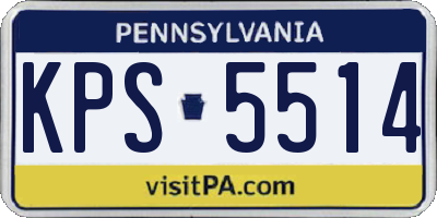 PA license plate KPS5514