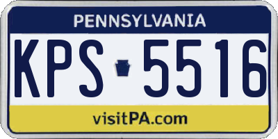 PA license plate KPS5516