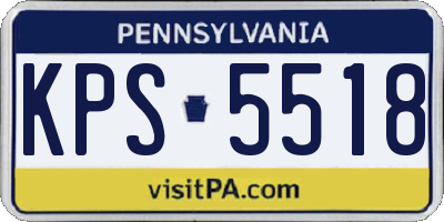 PA license plate KPS5518