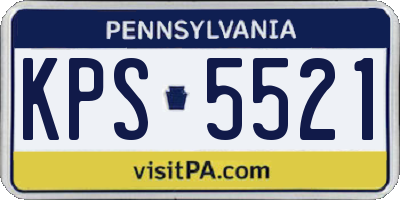 PA license plate KPS5521