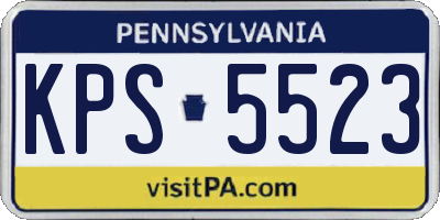 PA license plate KPS5523