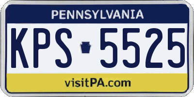 PA license plate KPS5525