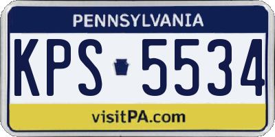 PA license plate KPS5534