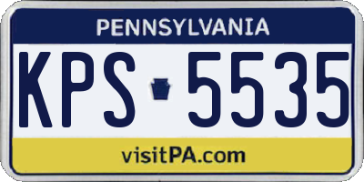 PA license plate KPS5535