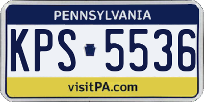 PA license plate KPS5536