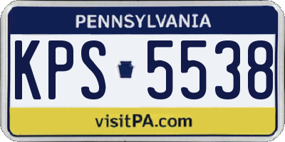PA license plate KPS5538
