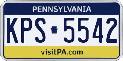 PA license plate KPS5542