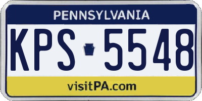 PA license plate KPS5548