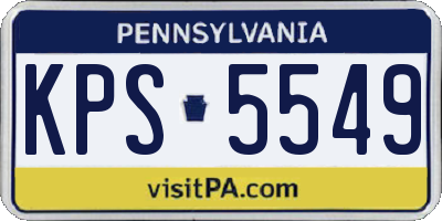 PA license plate KPS5549