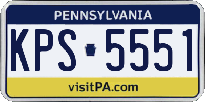 PA license plate KPS5551