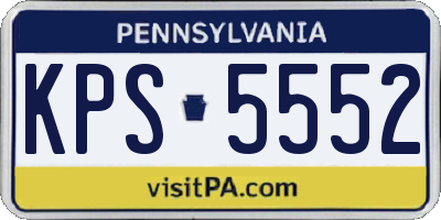 PA license plate KPS5552