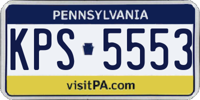 PA license plate KPS5553