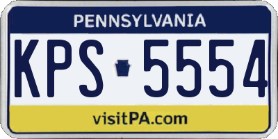 PA license plate KPS5554