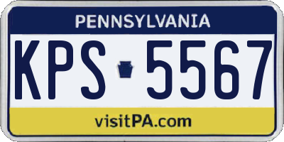 PA license plate KPS5567