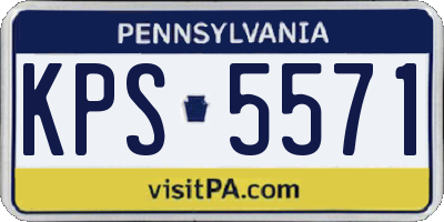 PA license plate KPS5571