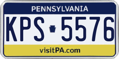 PA license plate KPS5576
