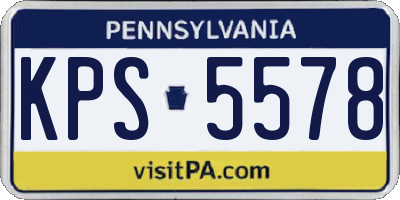 PA license plate KPS5578