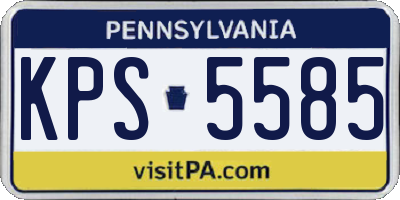 PA license plate KPS5585