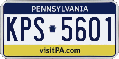 PA license plate KPS5601