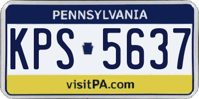 PA license plate KPS5637