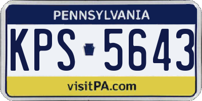 PA license plate KPS5643