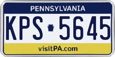PA license plate KPS5645