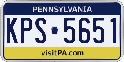 PA license plate KPS5651