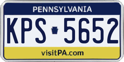 PA license plate KPS5652