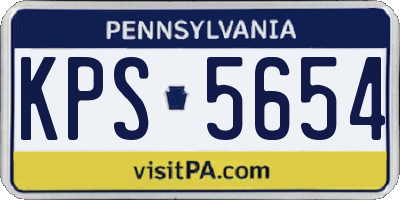PA license plate KPS5654