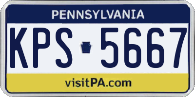 PA license plate KPS5667