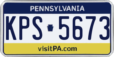 PA license plate KPS5673