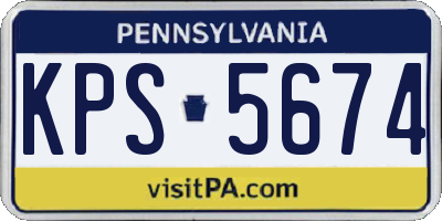PA license plate KPS5674