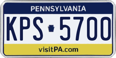 PA license plate KPS5700