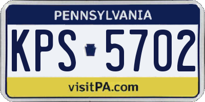 PA license plate KPS5702