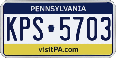 PA license plate KPS5703
