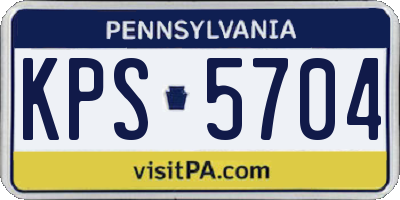 PA license plate KPS5704