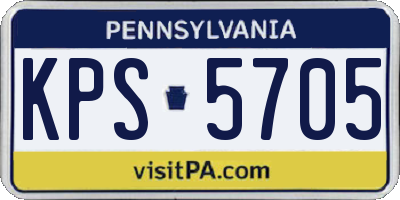 PA license plate KPS5705