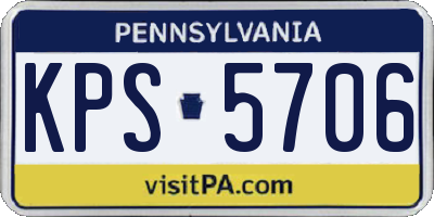 PA license plate KPS5706