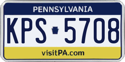 PA license plate KPS5708