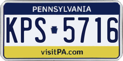 PA license plate KPS5716