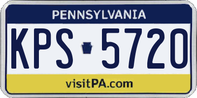 PA license plate KPS5720