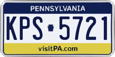 PA license plate KPS5721