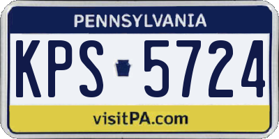 PA license plate KPS5724