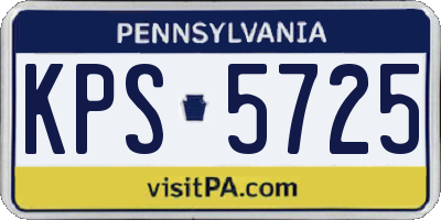 PA license plate KPS5725