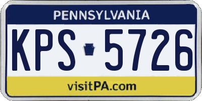 PA license plate KPS5726