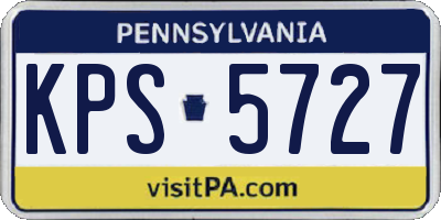 PA license plate KPS5727