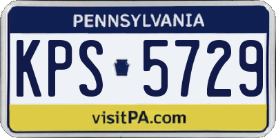 PA license plate KPS5729